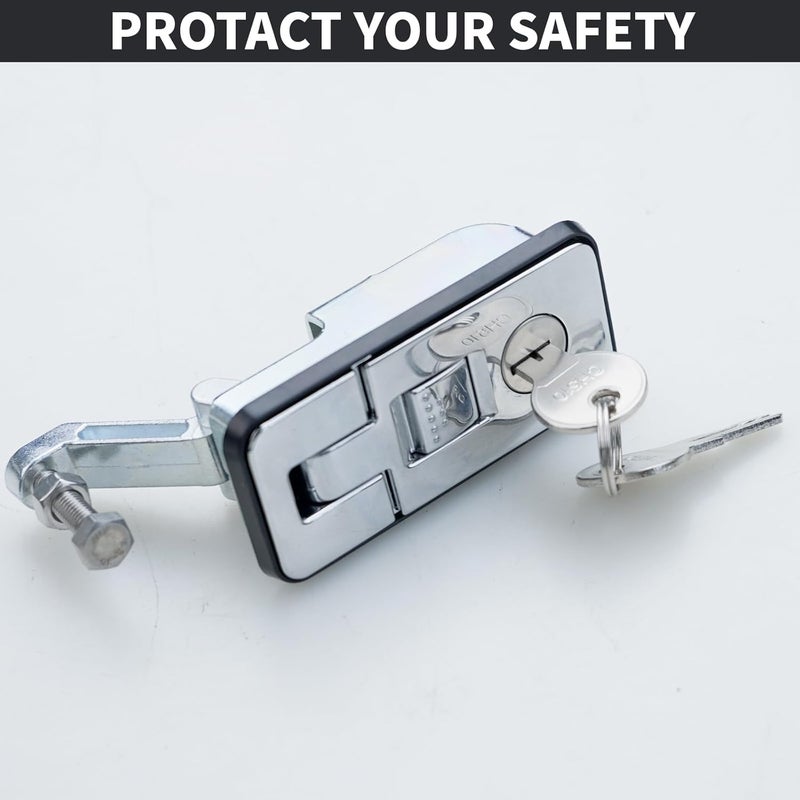 Loclink Compression Latch Lock Marine Grade Zinc Alloy for Boat Hatches, RV Camper Adjustable Lever Push Nutton Latches Hand Operated, 2-Pack with 4 Keys - Image 5